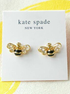 Kate Spade all abuzz stone bee stud earrings - Gold & black